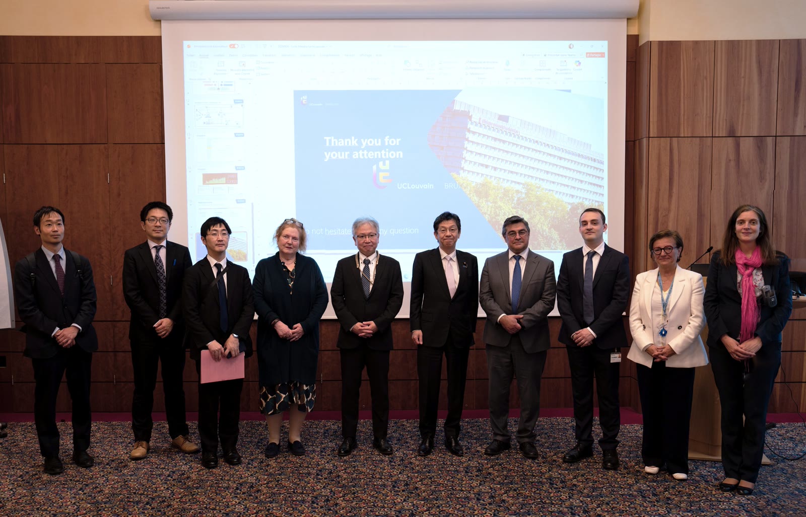 Presenting Chopper to a visiting Japanese ministerial delegation